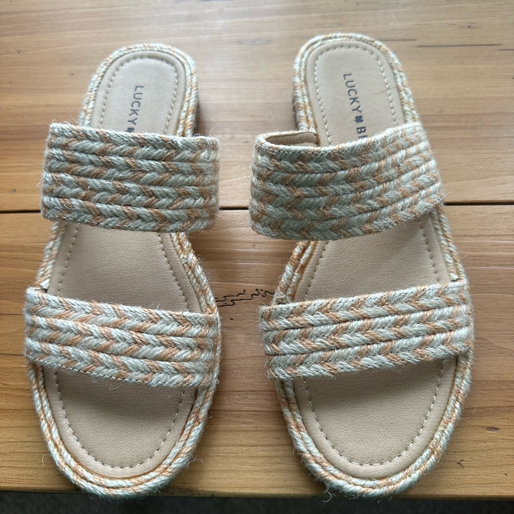 Lucky Brand Tan Sandals with Braided Straps